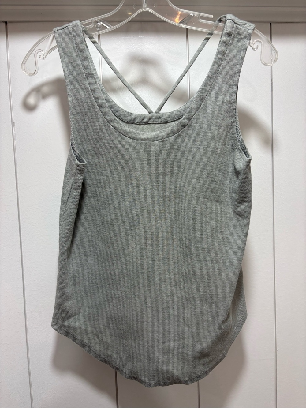 Chaser Tank Top Womens Small Gray Ribbed Cotton Criss Cross Back Relaxed Capsule